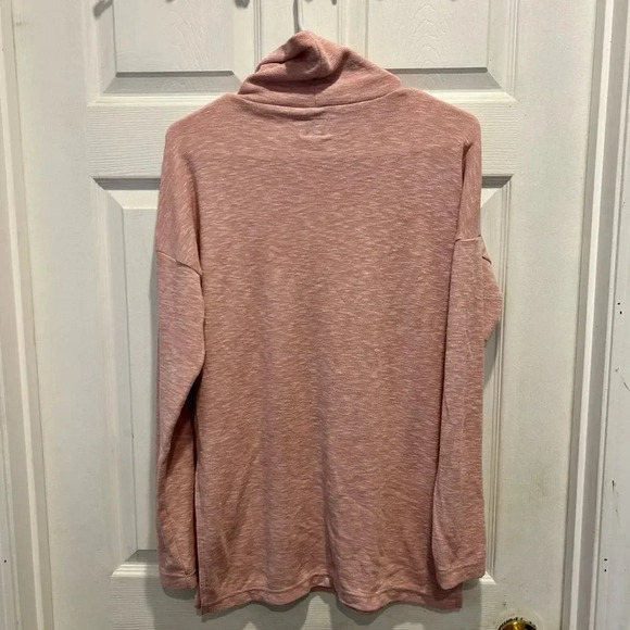 J. Crew Vintage‎ Fleece Women’s Pink Turtleneck Tunic Sweater Size Medium - Picture 5 of 7